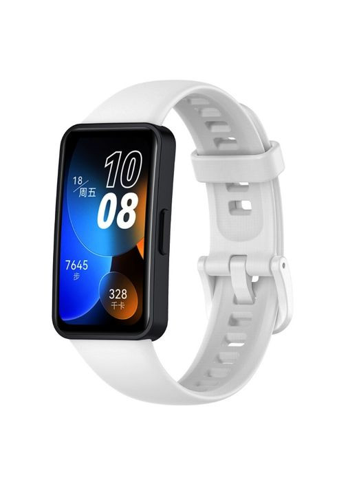 Силіконовий ремінець для Huawei Band 8, 9, 10 (сумісний). Білий. Ремішок на хуавей бенд 8, 9, 10 (сумісний) No Brand (370101533)