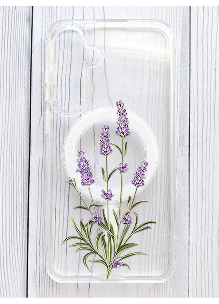 Магнитный чехол на Samsung Galaxy S24 Plus с поддержкой MagSafe Веточки лаванды (принт 266) Silicone Case (356123214)