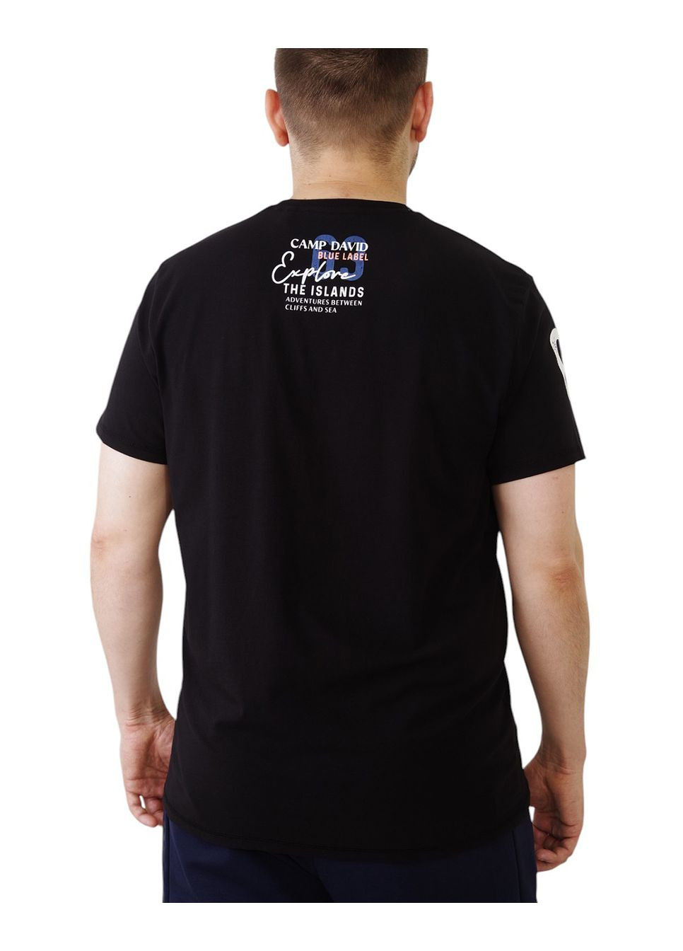 Синяя футболка-футболка мужская для мужчин Camp David