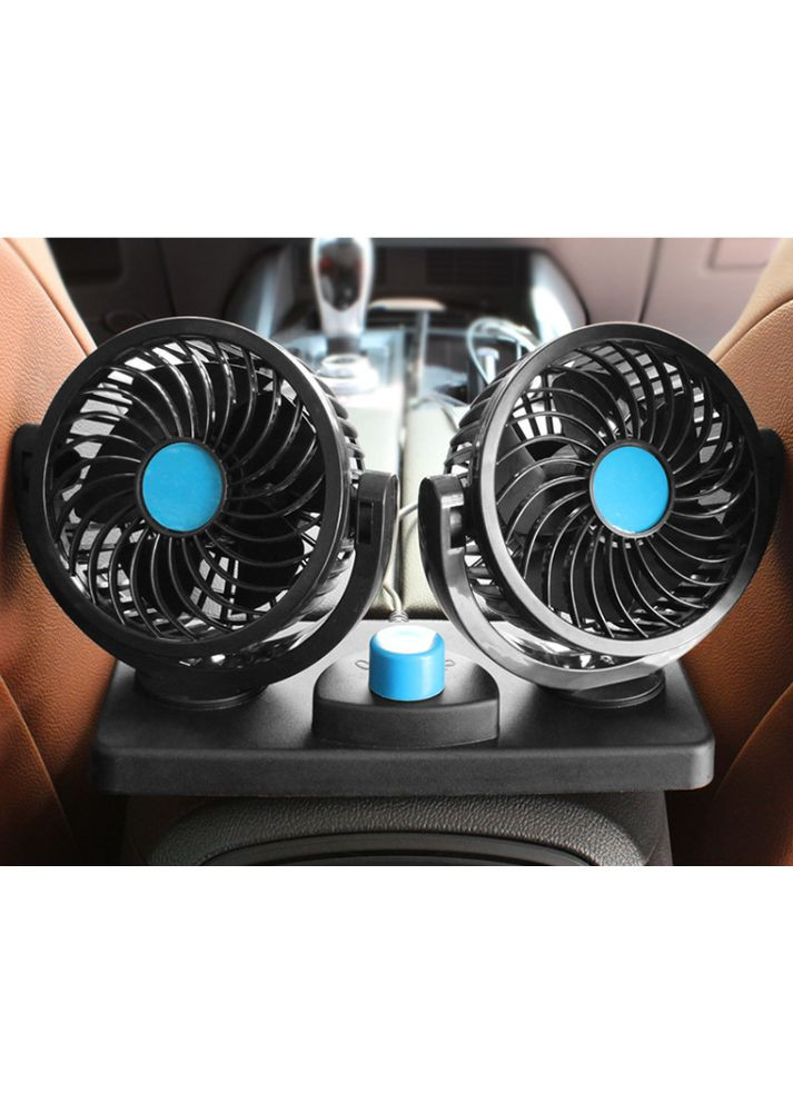 Автомобільний вентилятор подвійний, з регулятором, в прикурювач 12 V China (366666384)