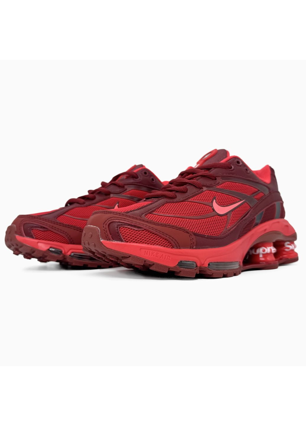 Цветные демисезонные кроссовки мужские nike supreme shox ride 2 red найк суприм No Brand