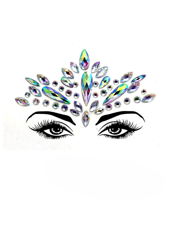 Наклейки камни для лица one size разноцветный No Brand (362267942)