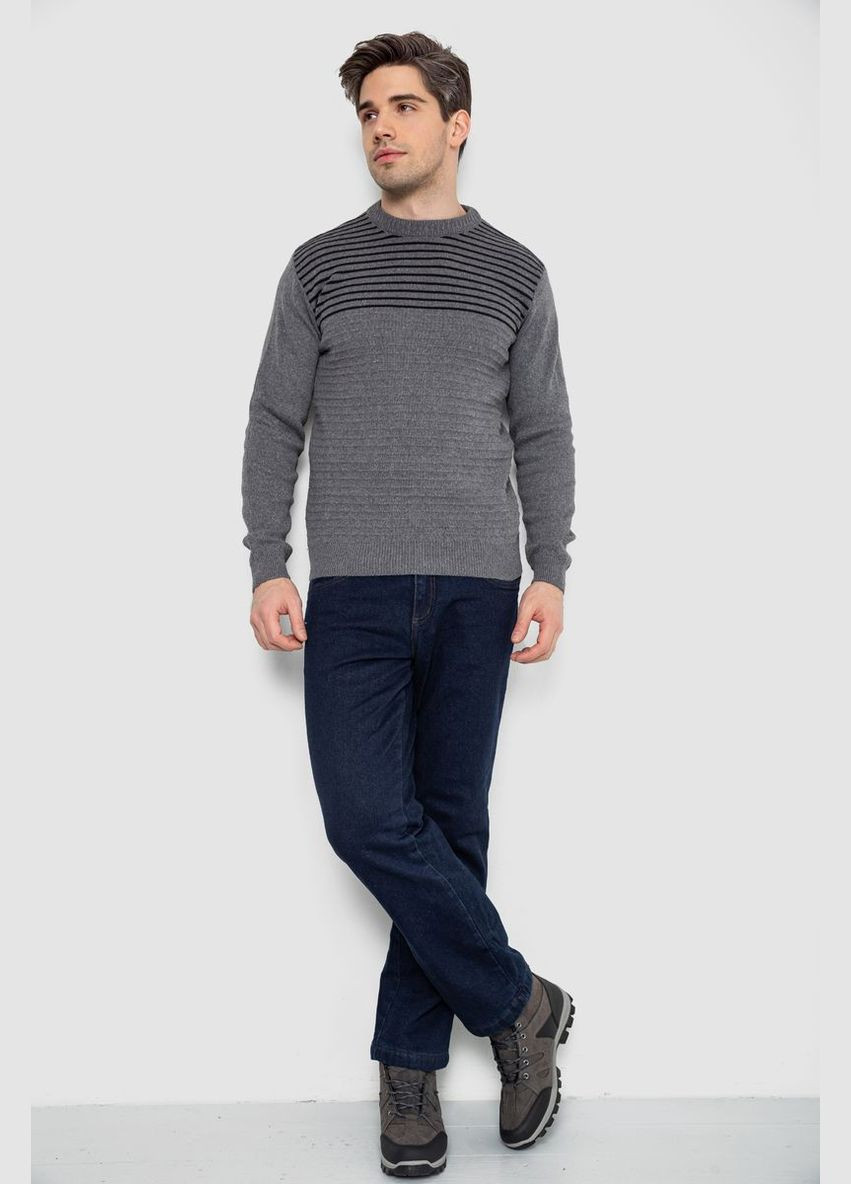 Сірий зимовий светр чоловічий в смужку Ager 161R1029