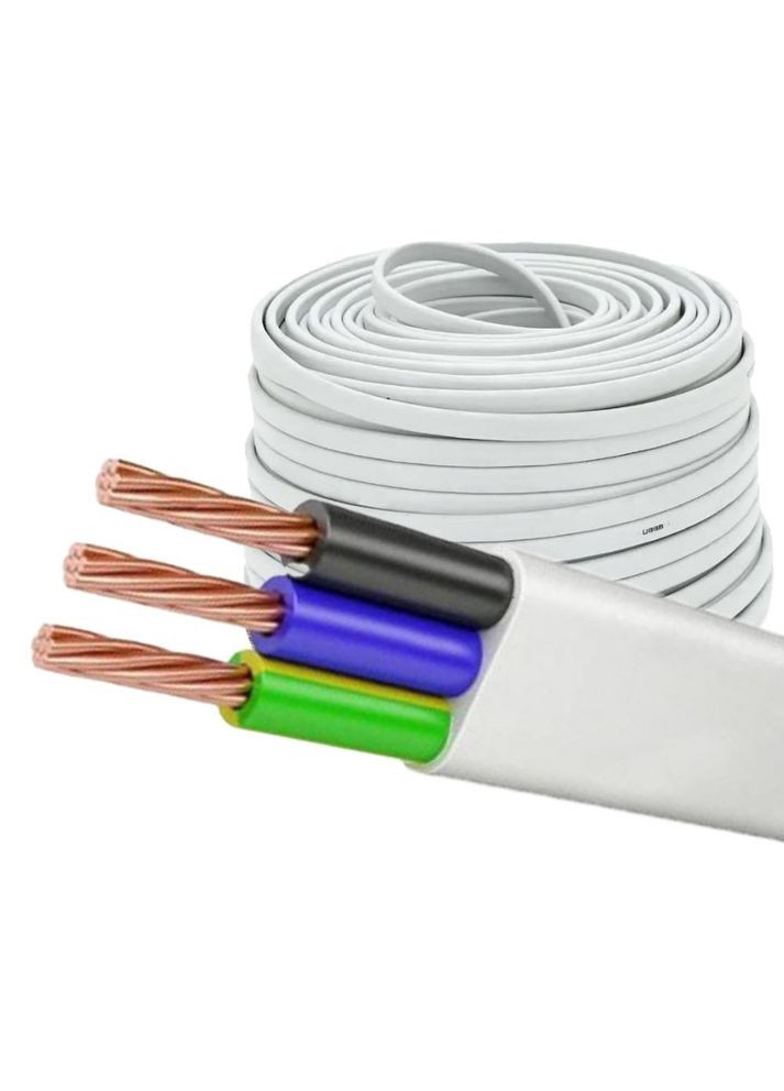 Кабель ШВВП3х2,5 білий No Brand (361444263)