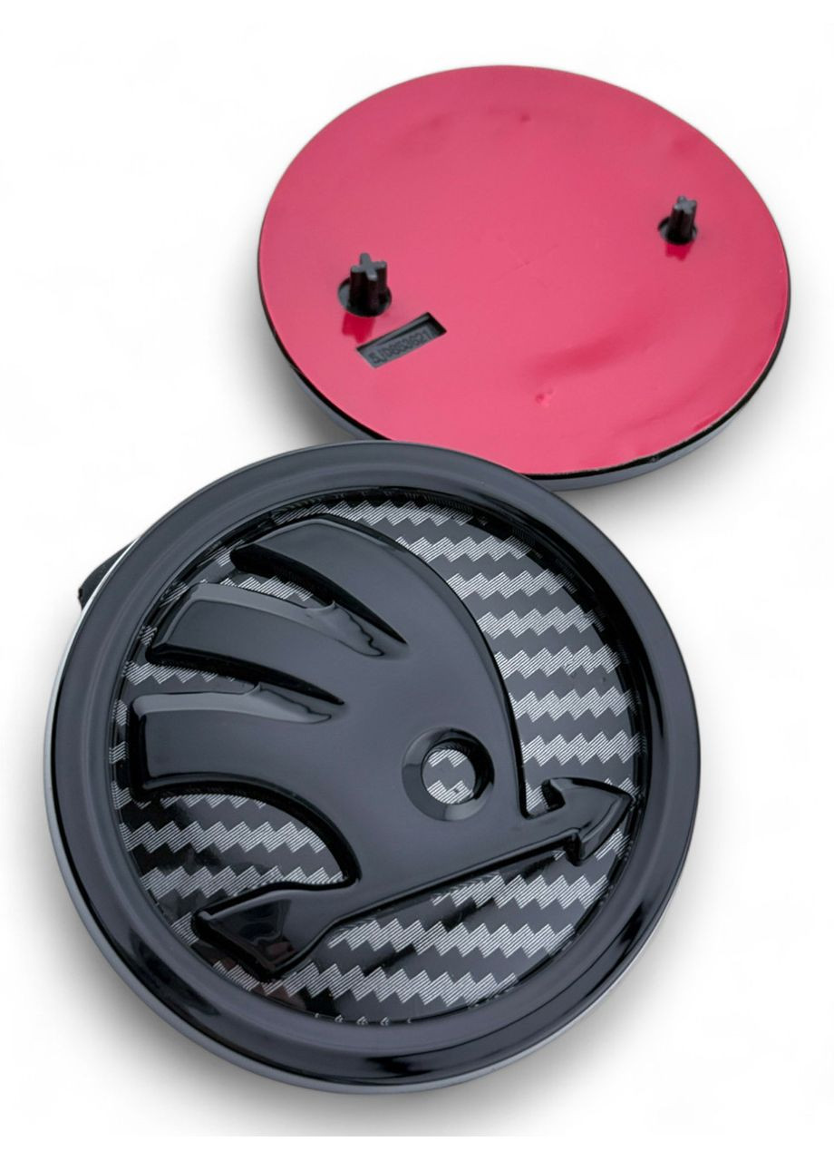 Эмблема значок логотип на капот, багажник Шкода 80мм, Карбон Skoda (354698386)