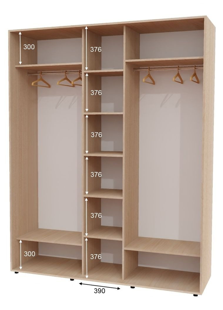 Шафа-купе тридверна 200*60*230 Дуб молочний 2 Дзеркала з піскострумним малюнком/Дзеркало ШК-04 Алекса (360476727)