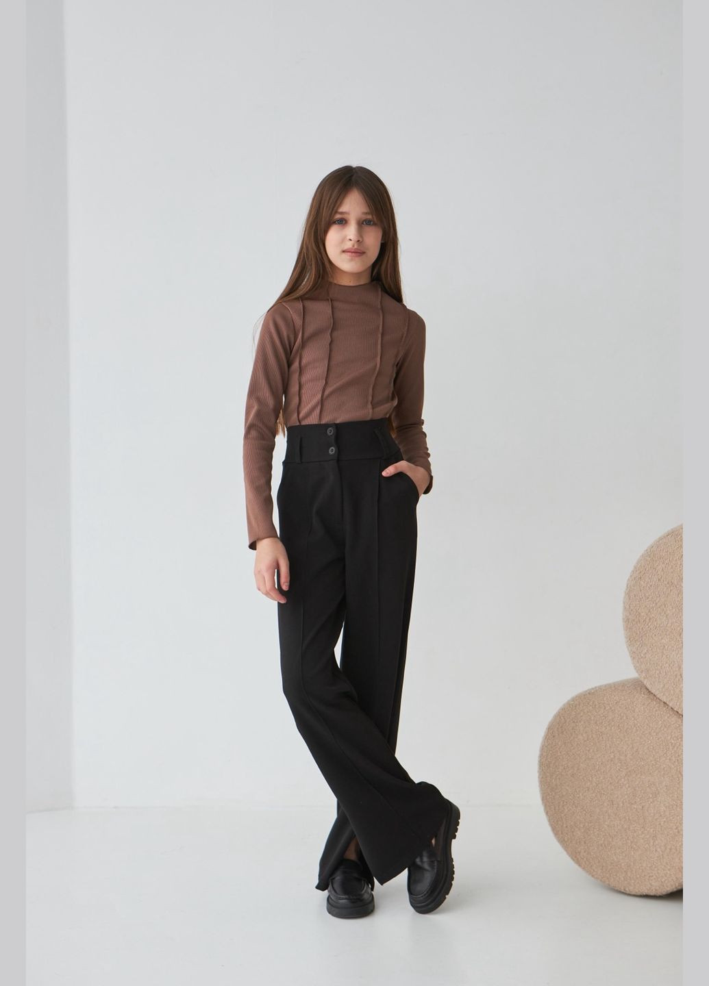 Черные демисезонные брюки No Brand