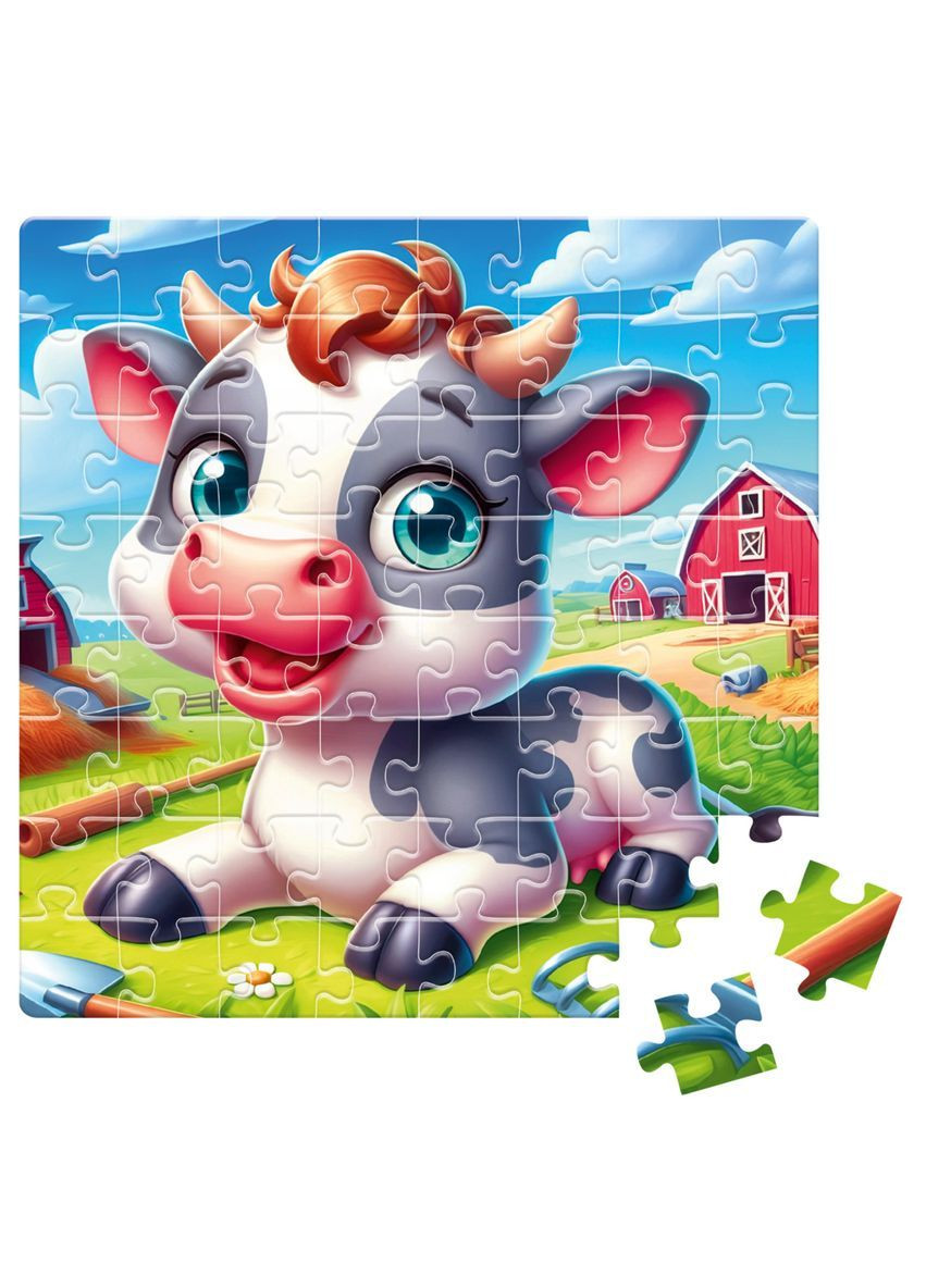 Пазлы De.tail. Веселая коровка. 64 детали DT1234-19 Vladi toys (366544496)