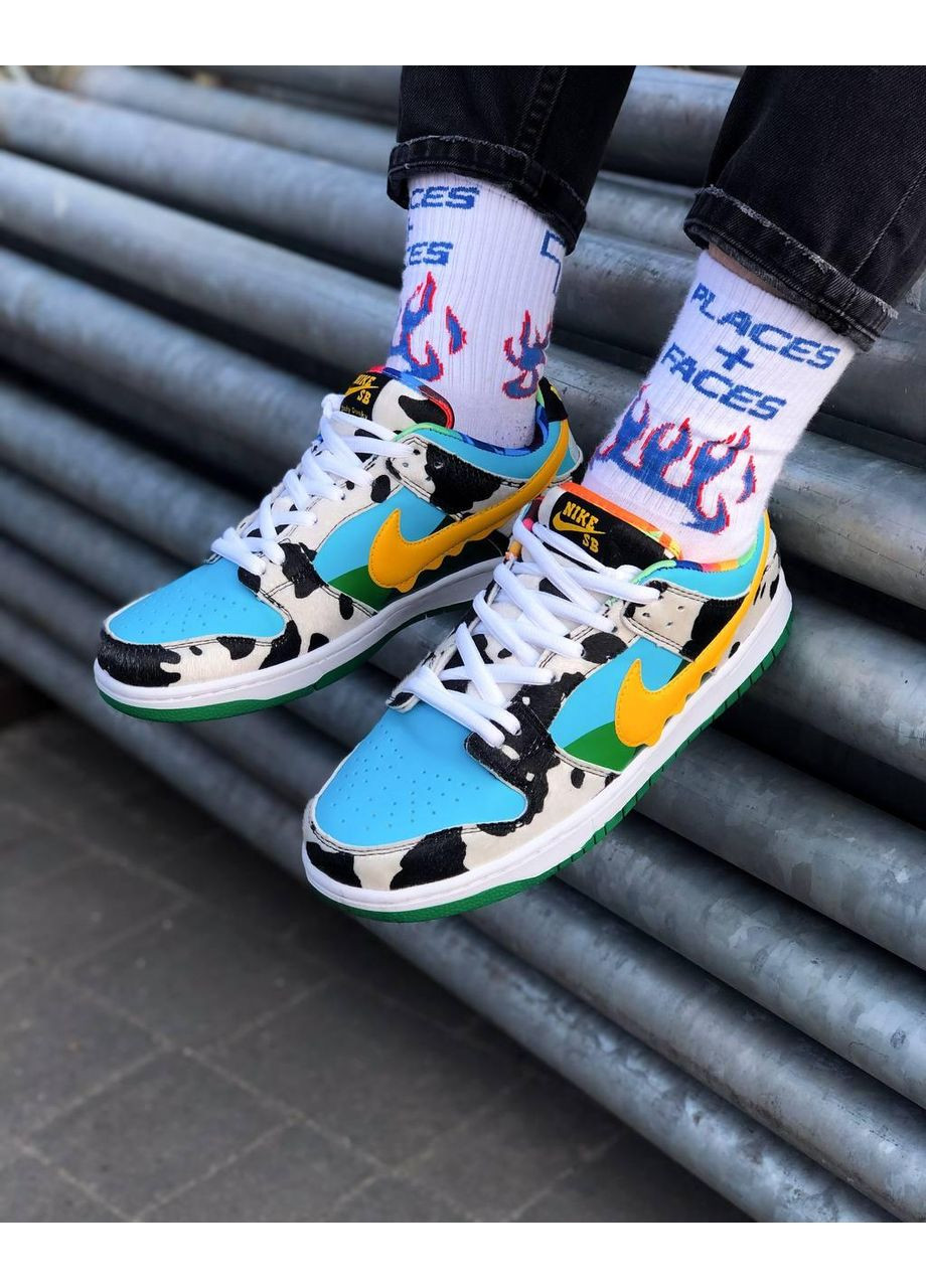 Цветные демисезонные кроссовки мужские nike sb dunk ben & jerrys найк сб данк No Brand