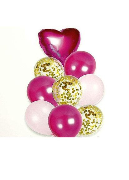 Набір латексних кульок "Серце малинове" 9 шт, Gemar No Brand (302312782)