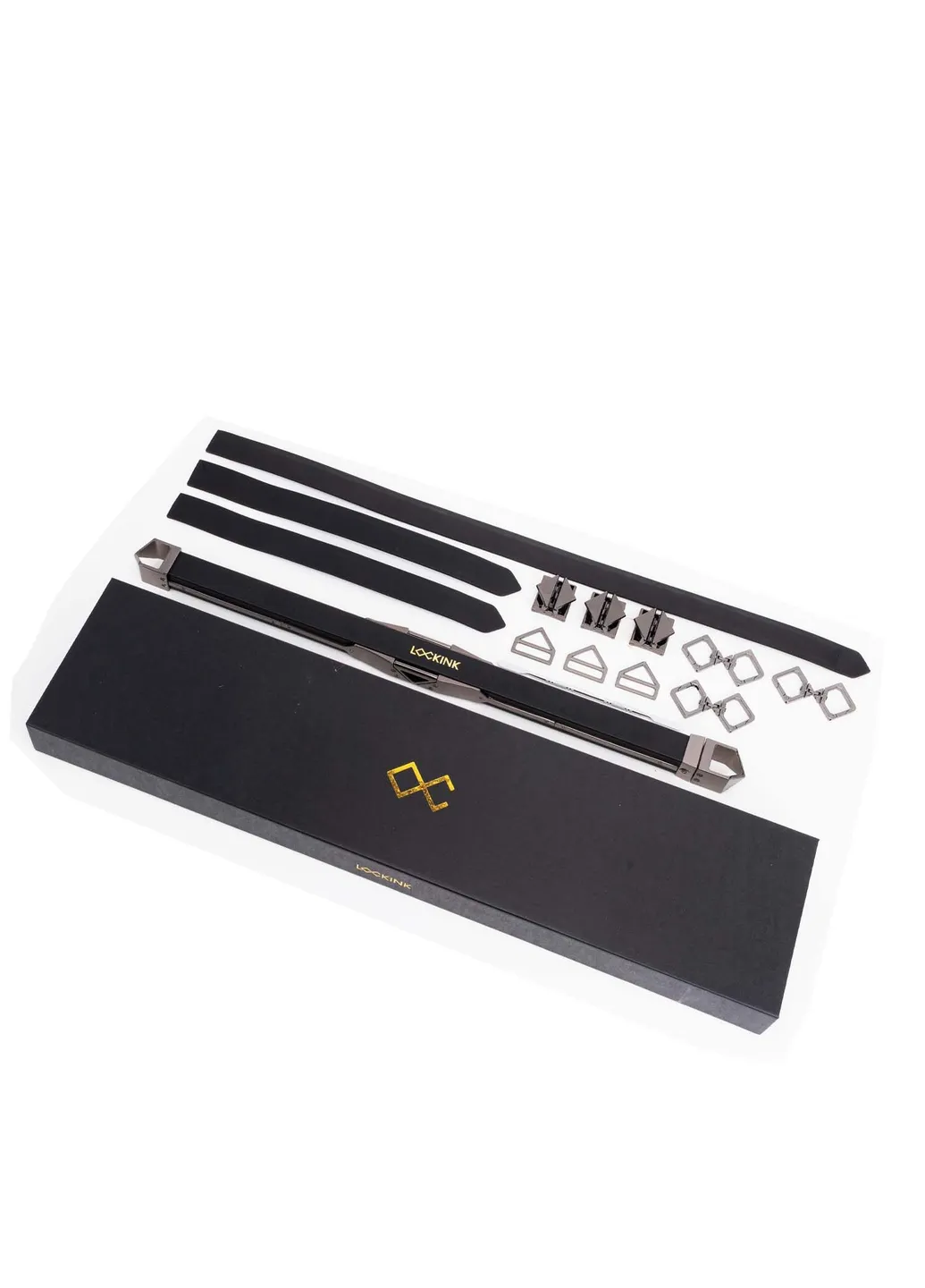 Фіксатор-розпірка Adjustable Spreader Bar Set, шкіряна, з ремінцями для шиї, рук і ніг Lockink (409516415)