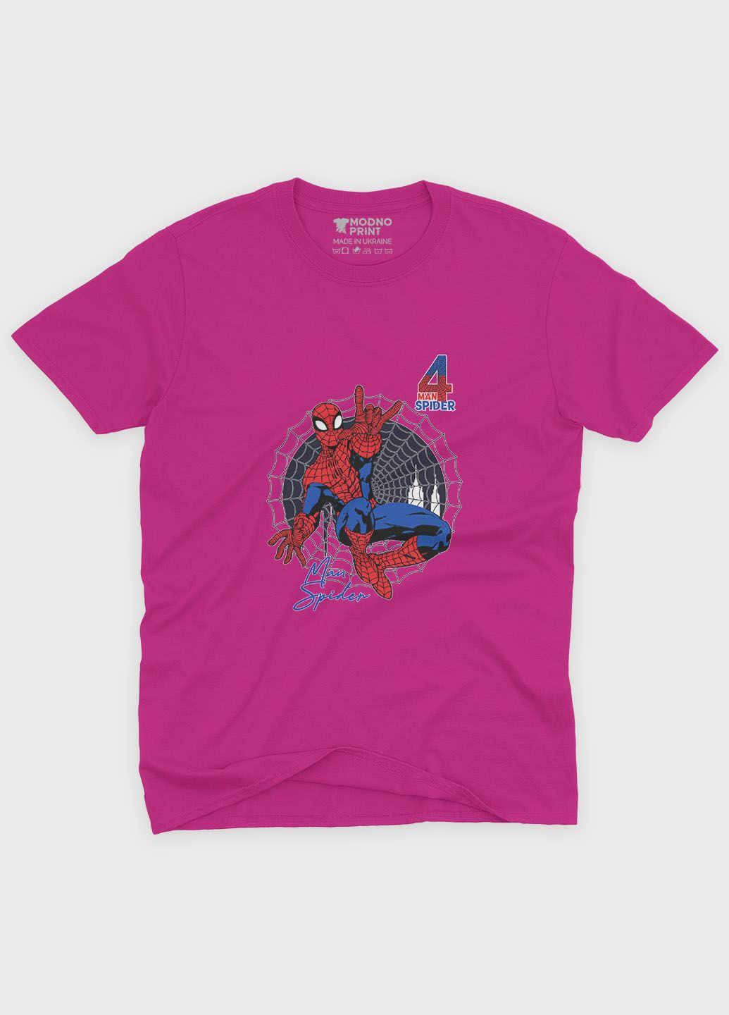 Рожева демісезонна футболка для дівчинки з принтом супергероя - людина-павук (ts001-1-fuxj-006-014-072-g) Modno