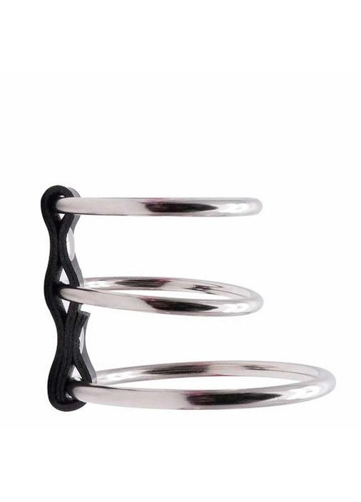 Сталевий фіксатор на пеніс "Володар перснів" сріблястого кольору для тривалого секса і інтима China (360604466)