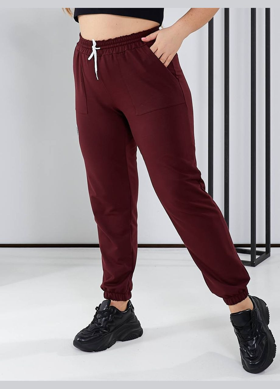 Женские брюки цвет бордо р.50/52 450097 New Trend (282434673)