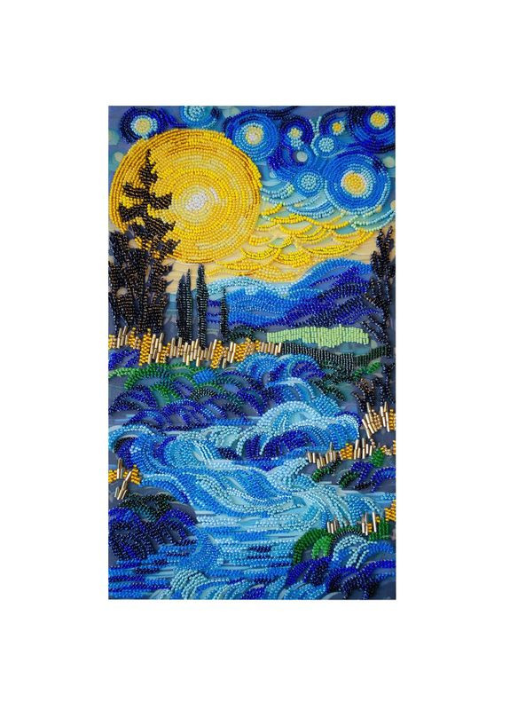 Набір для вишивання бісером "Там за водограєм" AB-908 на натуральному полотні Abris Art (367966469)