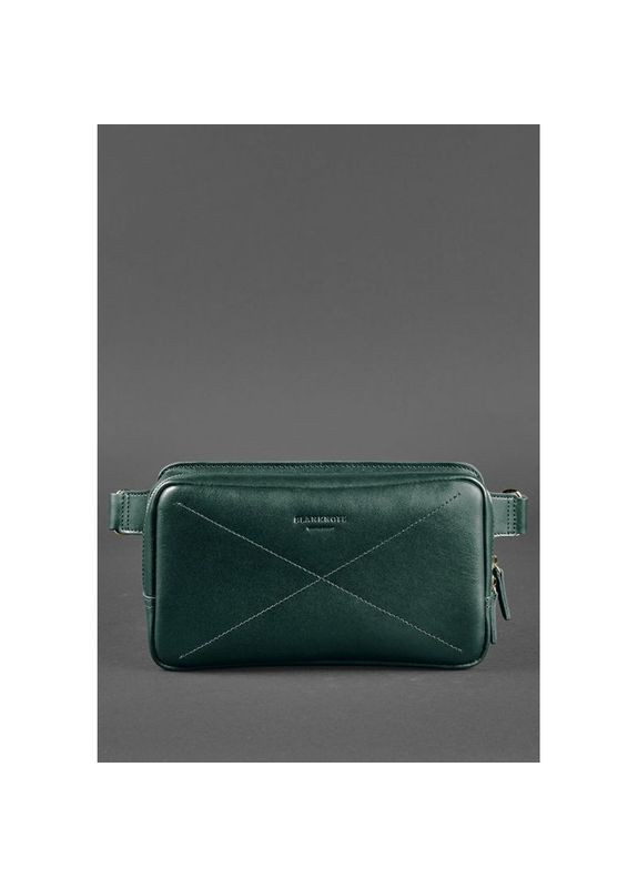 Поясная сумка женская кожаная через плечо Dropbag Maxi зеленая краст BlankNote (302007939)