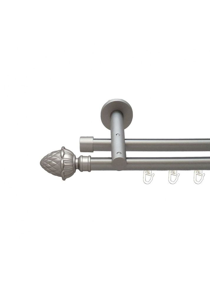 Карниз Цинара металлический двухрядный реверсивний профильная труба Сатин 19\19 мм 300 см (6300870) ORVIT (300799363)