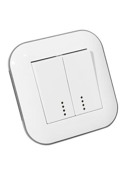 Выключатель 2-клавишный с подсветкой LOFT белый серый Ovivo Electric (346088197)