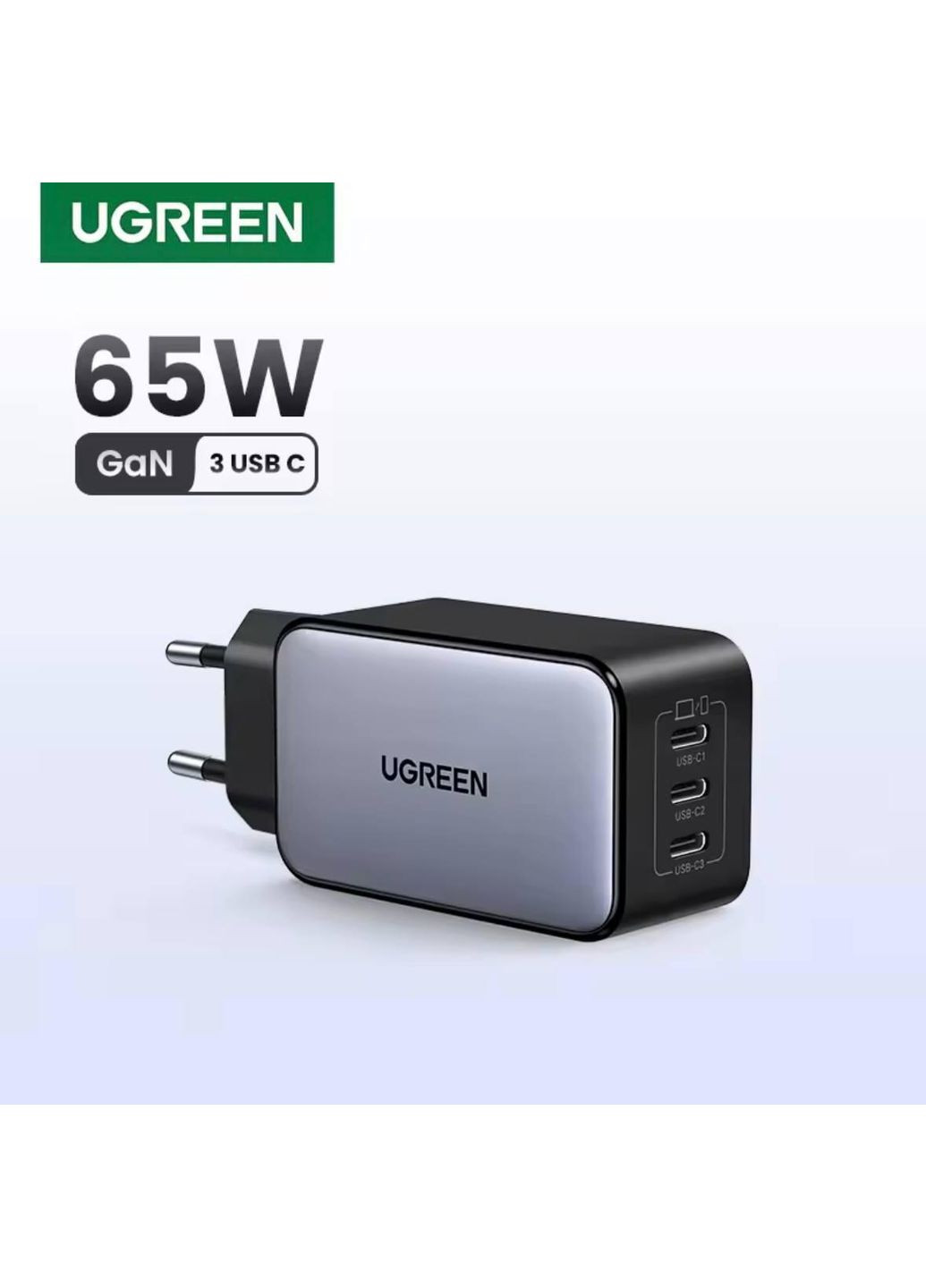 Зарядний пристрій Блок живлення 65W X556 GaNInfinity Fast Charger для MacBook Pro/Air, iPhone 16 15 14 13, iPad Pro Ugreen (372474791)