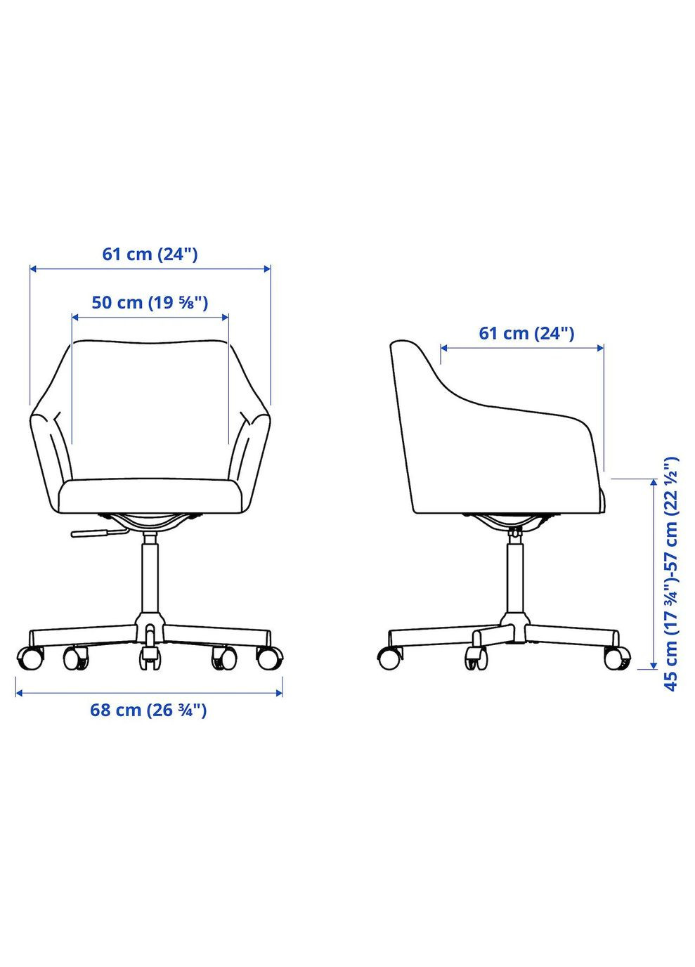 Стілець поворотний ІКЕА TOSSBERG / MALSKAR (s49508200) IKEA (278406933)