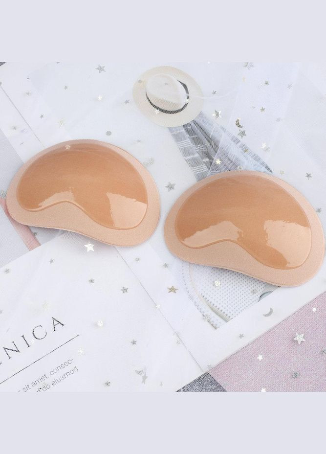 Самоклеючі силіконові вкладки ПОДВІЙНИЙ ПУШ АП 2см в купальник, бюстгальтер, бежеві No Brand (295903162)