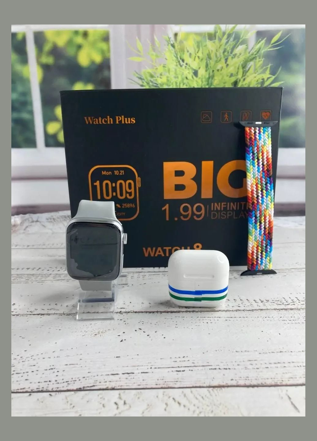 Набор Infinity беспроводные наушники Pro 4 смарт часы watch 8 дополнительный ремешок комплект на подарок No Brand (341309824)