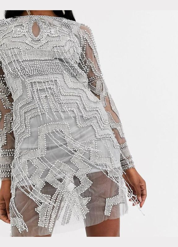 Сіра сукня міні з камінцями Asos