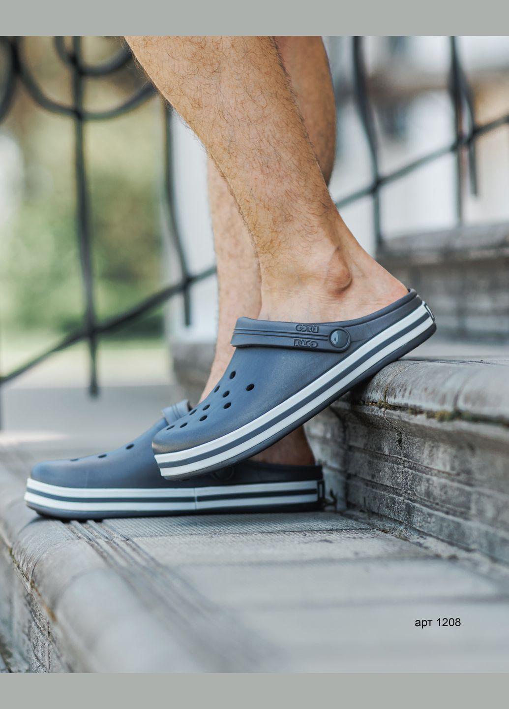 Кроксы мужские Roks Grey No Brand Crocs (336394702)