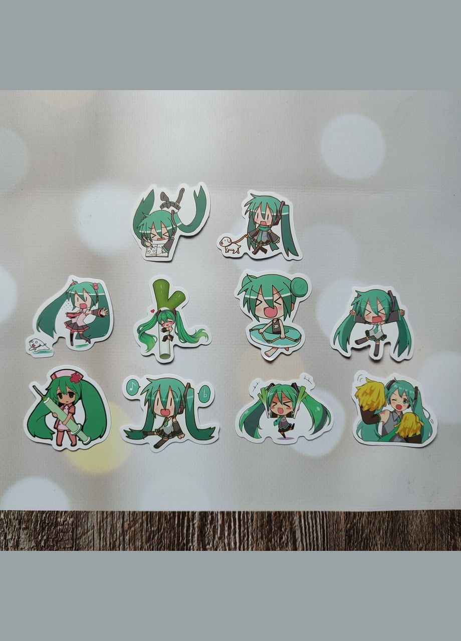 Наклейки, стикеры, стикерпак "Мику Хацунэ. Miku". Набор из 10 шт SureGeek (322243774)