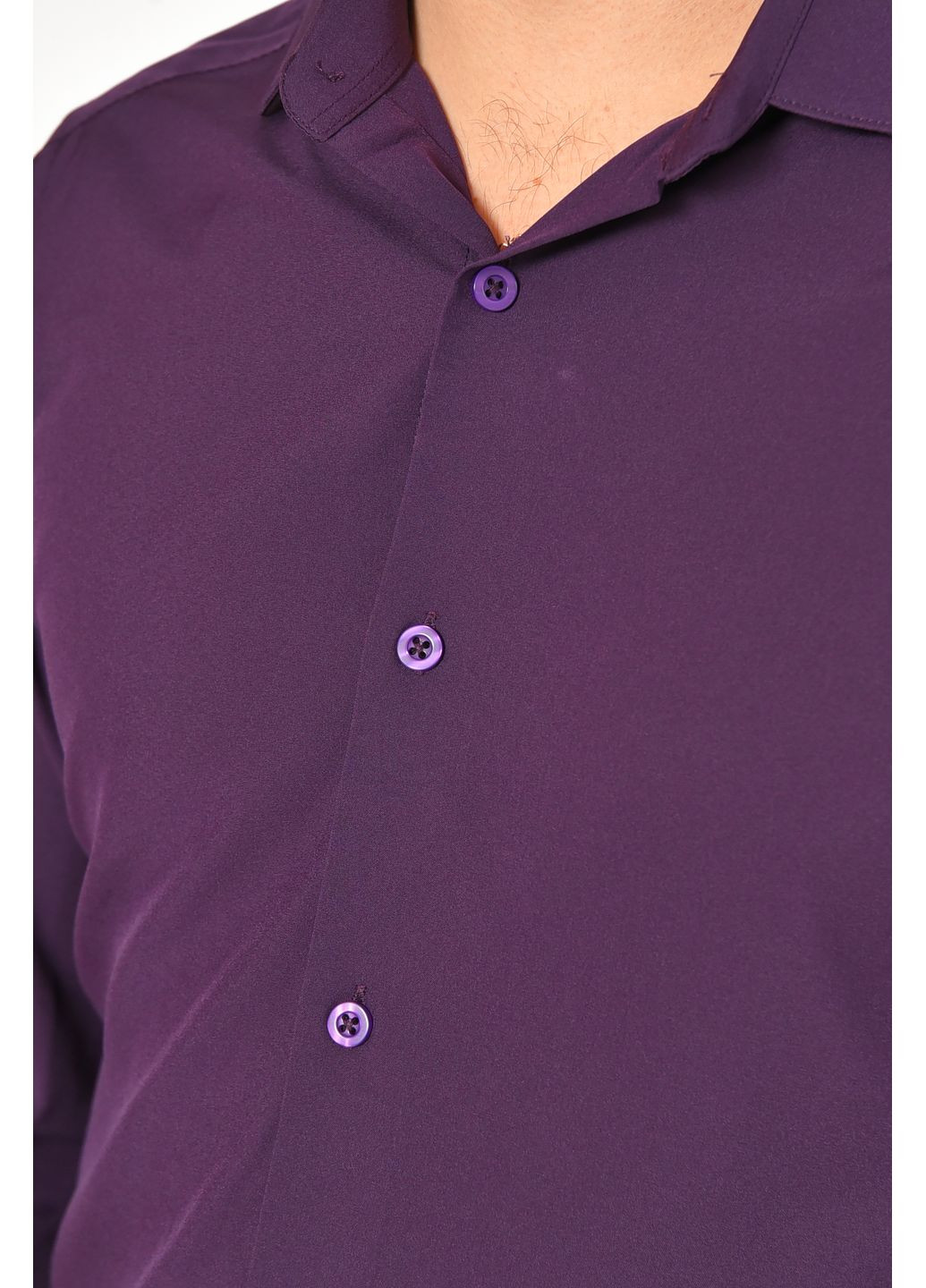 Фиолетовая джинсовая рубашка однотонная Let's Shop