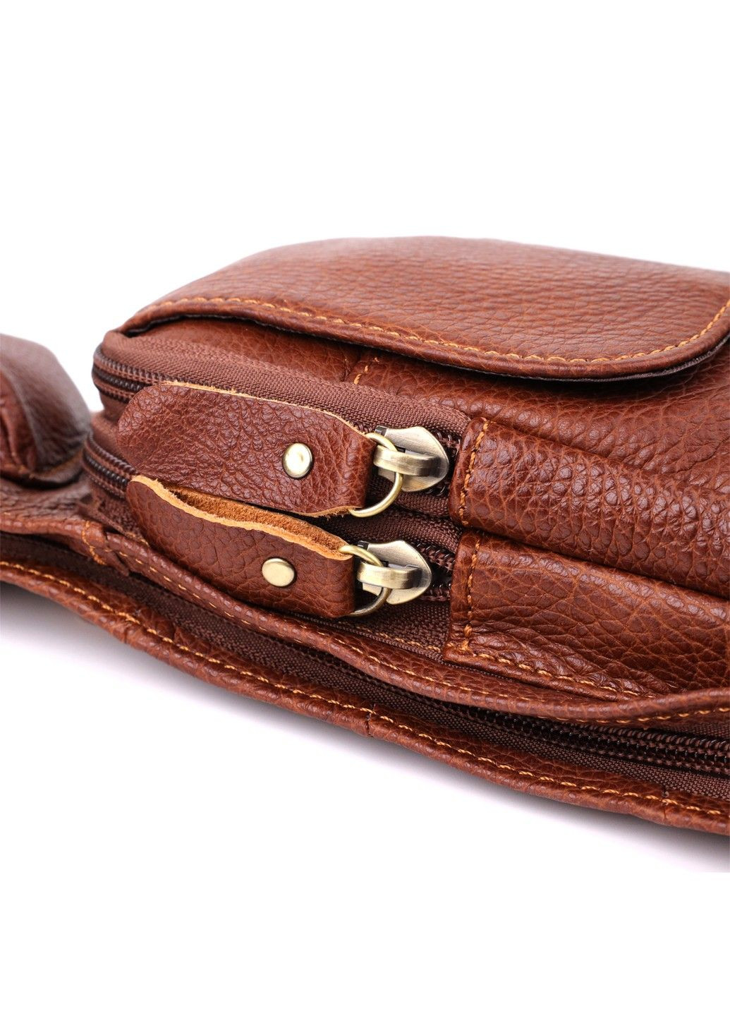 Чоловіча сумка через плече з натуральної шкіри 22960 Коричневий Vintage (356452096)