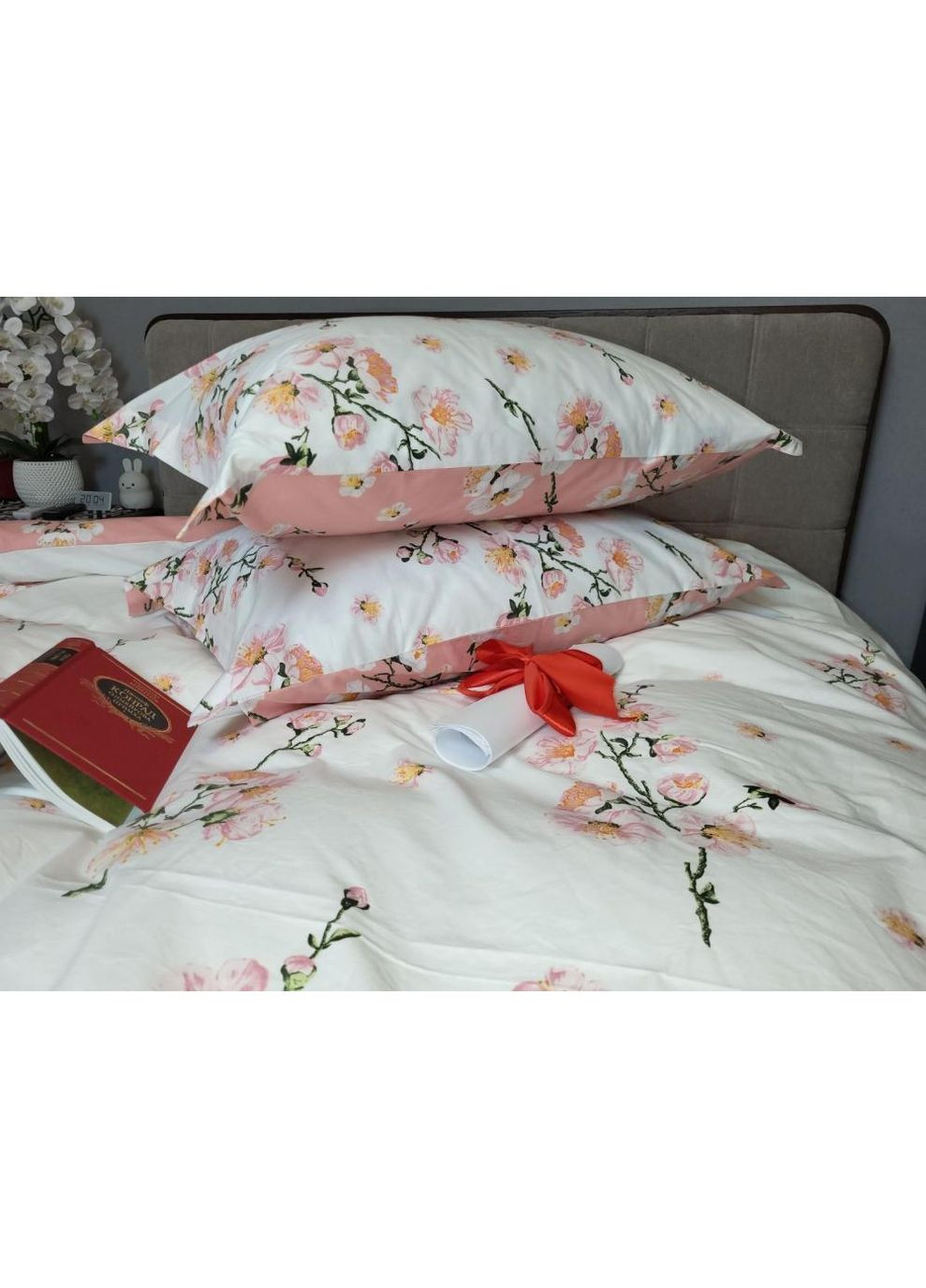 Постельное белье Adagio coral, ранфорс Евро размер, наволочки 70/70 No Brand (364220785)