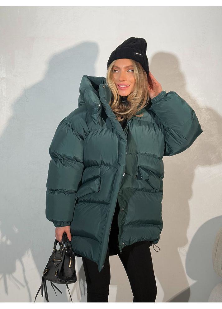 Смарагдова куртка rudy (подовжена) колір смарагд milirud