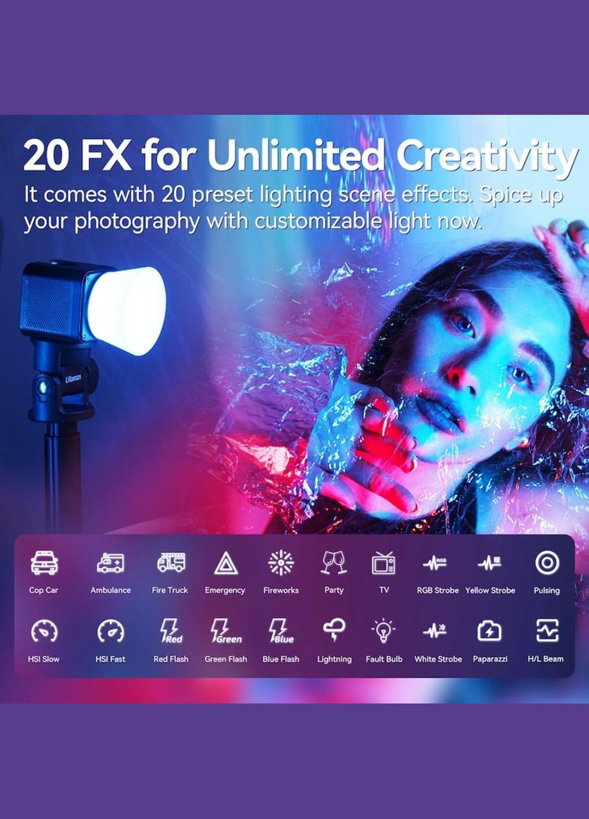 Відеосвітло COB Fill Light (UV-L052GBB1 L3 RGB) Ulanzi Vijim L3 RGB (347645702)