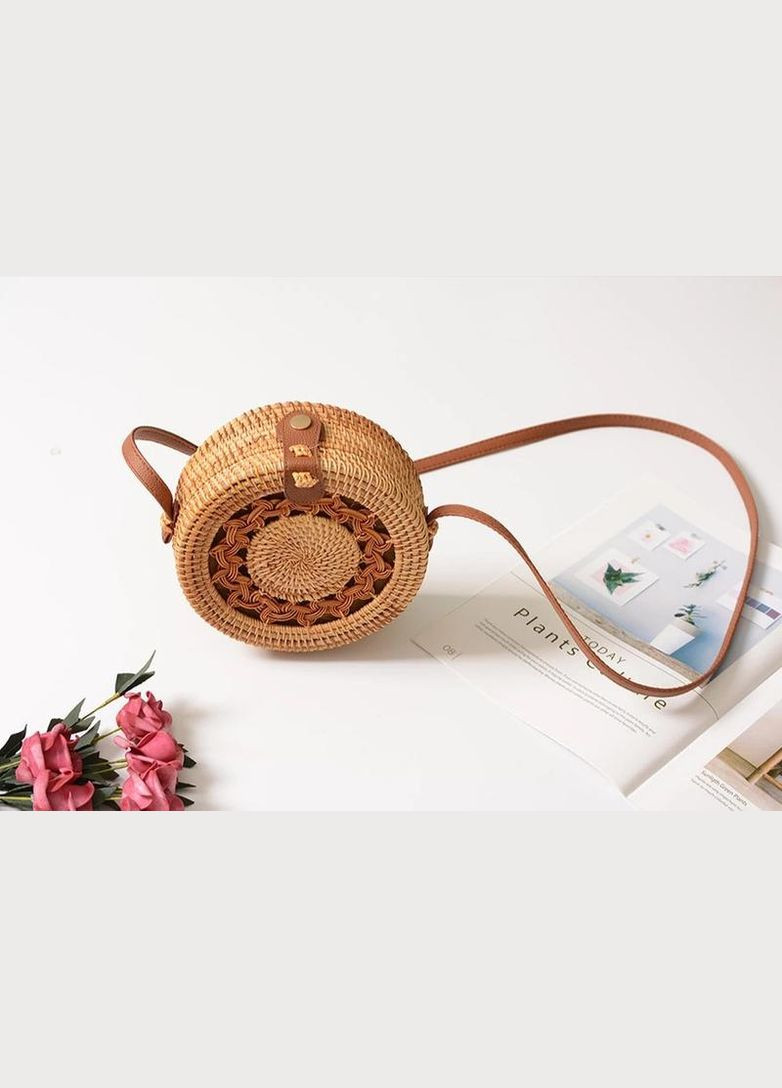 Жіноча сумка плетені з ротанга кругла річна No Brand (330618872)