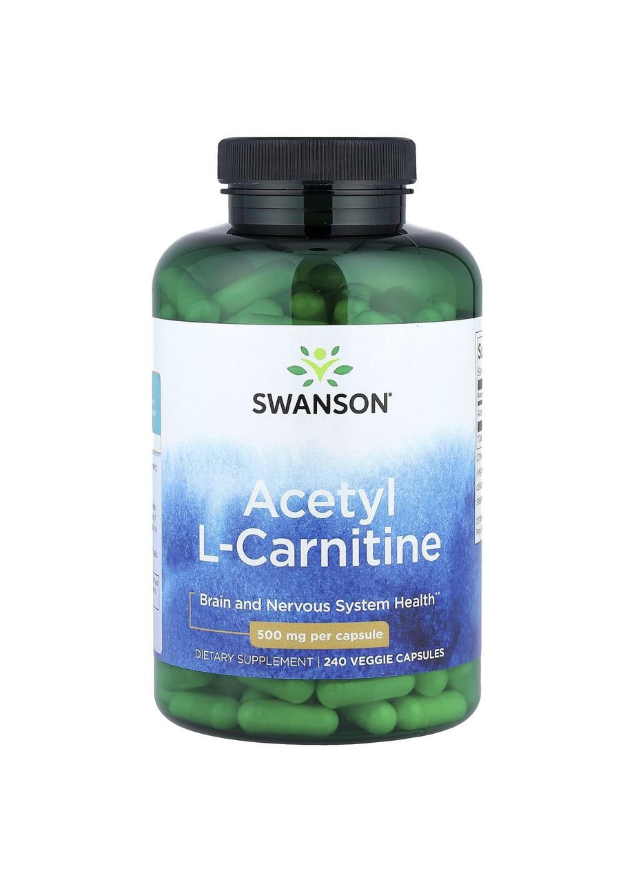 Ацетил L-карнітин Acetyl L-Carnitine 500 мг 240 капс. Super Nutrition (365806831)