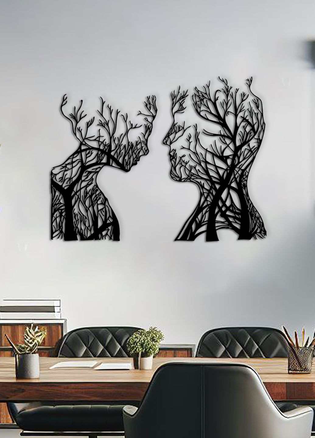 Дерев'яний декор для дому, Картина на стіну "Закохана пара", оригінальний подарунок 40х30 см Woodyard (292013263)