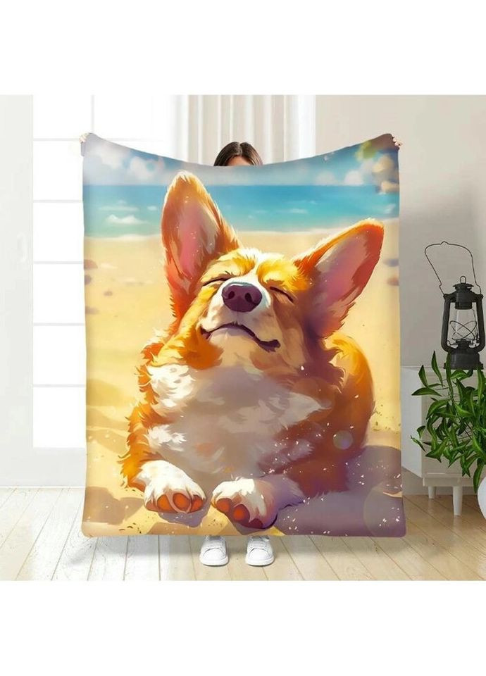 Плед 3D Корги на морі 3926_B 16744 135х160 см FlexDress (317732858)