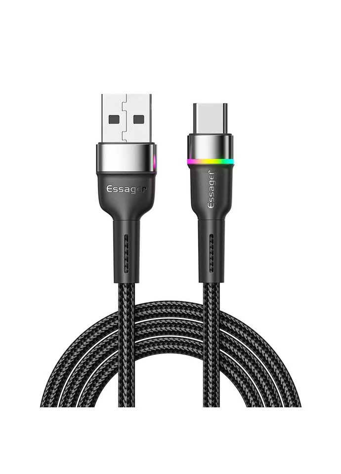Кабель Colorful LED USB - USB Type-C (M/M), 1 м Black (EXCT-XCD01) Essager (394063145)
