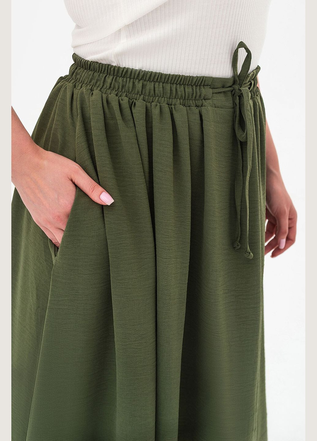 Літня спідниця SUMMER кольору хакі Garne (344468045)