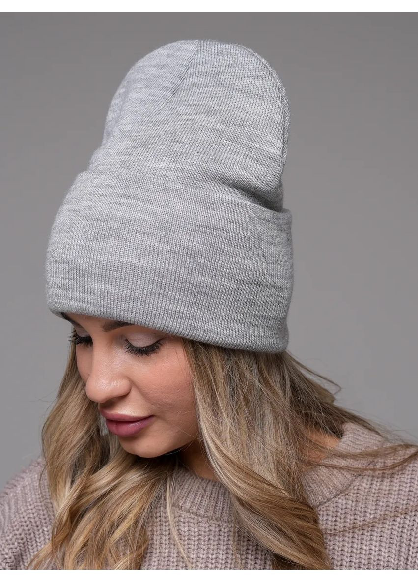 Молодіжна двошарова шапка біні лонг No Brand Шапка біні лонг лопата (362411530)
