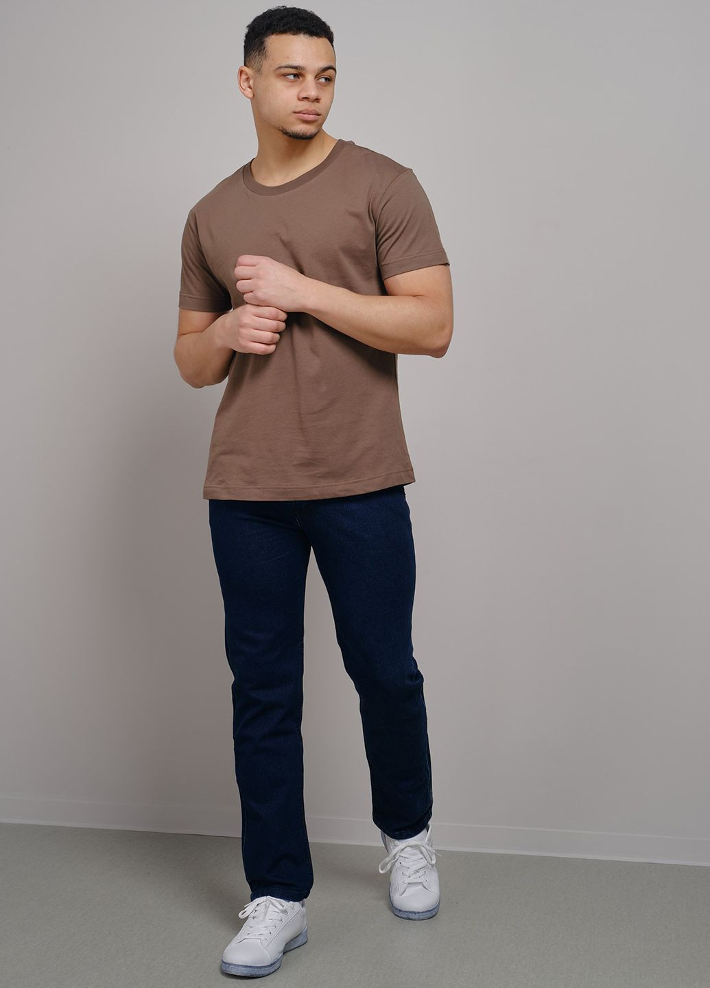 Коричневая футболка мужская базовая коричневая 102932 Power