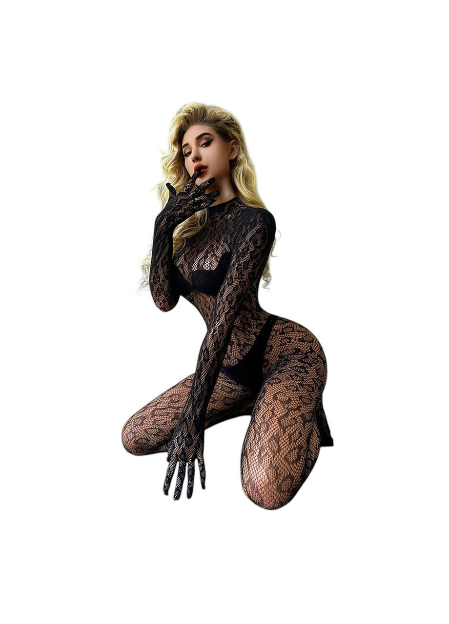 Комбінезони сітка Сафарі Сексуальний бодістокінг Еротична Одяг One size S&L чорний силікон