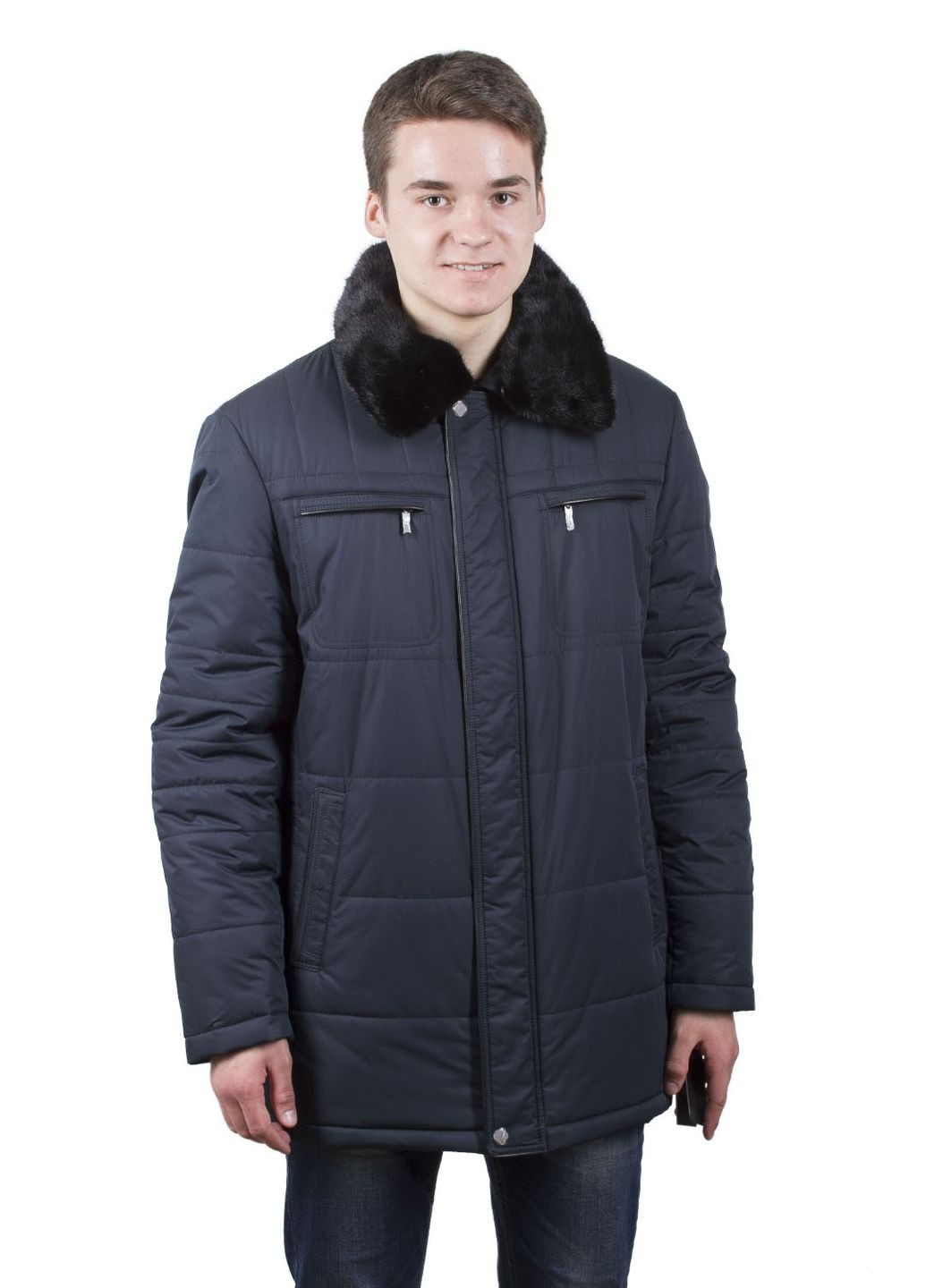 Синя зимня чоловіча зимова куртка з хутром норки thinsulate™ синя casual envaross (, ), 34709 No Brand