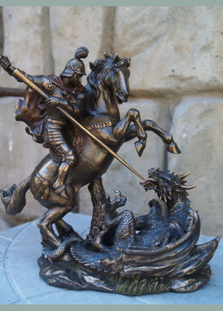 Фигурка покрытая бронзовым напылением Георгий победоносец 16х21 см 175858 Veronese (346533519)