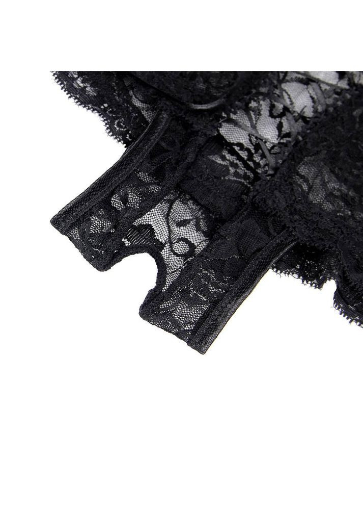 Черные трусики Star Night с цветочным кружевом и открытым доступом No Brand (303880873)