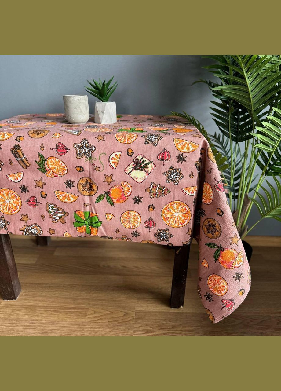 Скатерть Апельсинки рогожка 150 х 220 см Оранжевая No Brand (302976074)