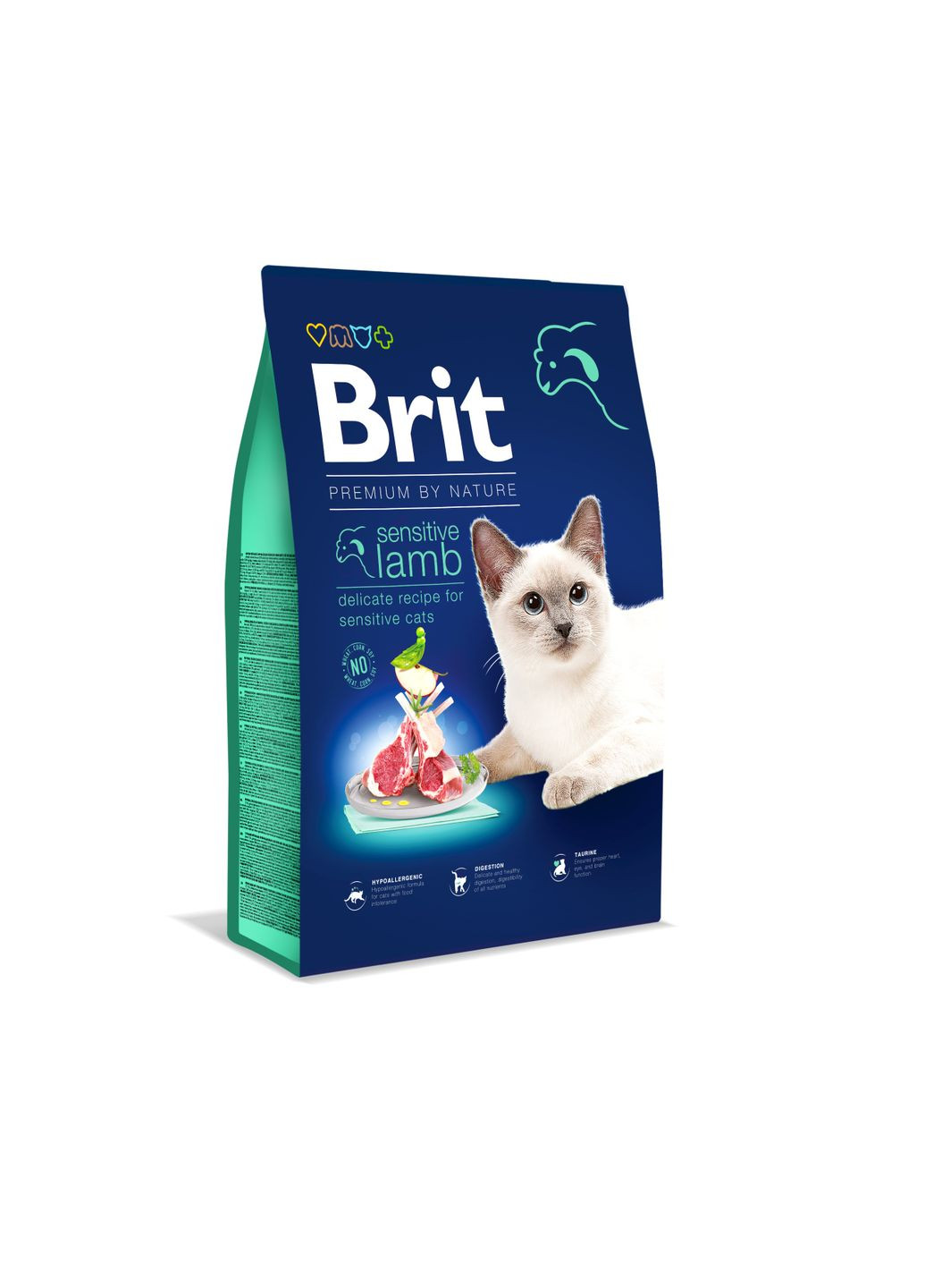 Сухой корм для кошек с чувствительным пищеварением by Nature Cat Sensitive с ягненком 8 кг (8595602553266) Brit Premium (279568652)