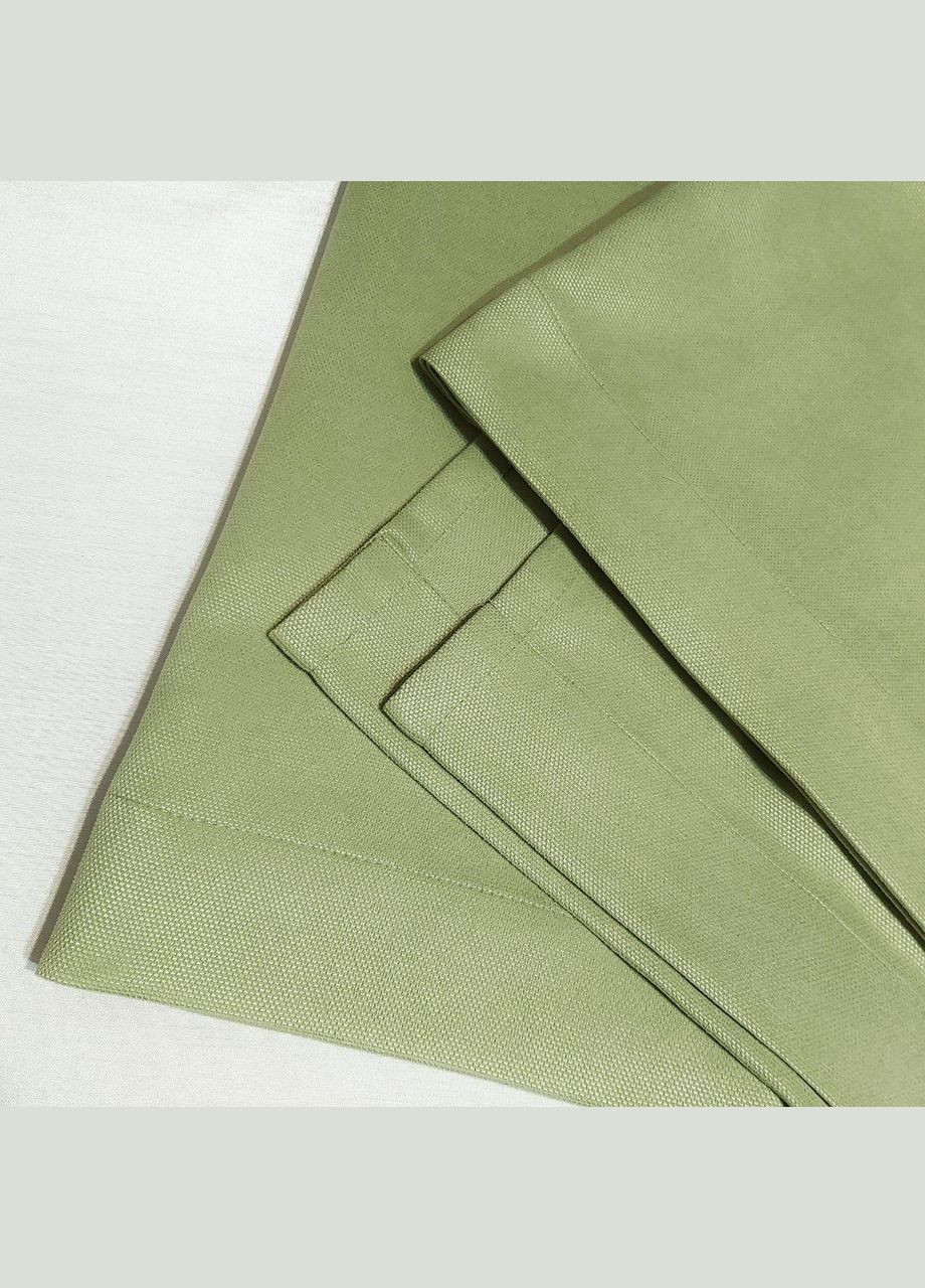 Штора на черных люверсах 1 шт с подхватом 235х250 см микровелюр Светло-зеленый No Brand (337358012)