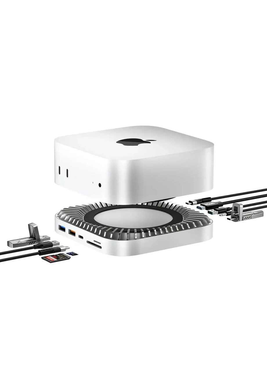 USB-хаб, Док-станция, Подставка концентратор RayCue Mac Mini M4 с NVMe M.2 SATA SSD Enclosure Thunderbolt 4/5 No Brand (364462132)